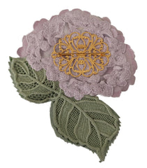 Dolce & Gabbana Elegant Purple Floral Silk Blend Brooch - Retail Flare
