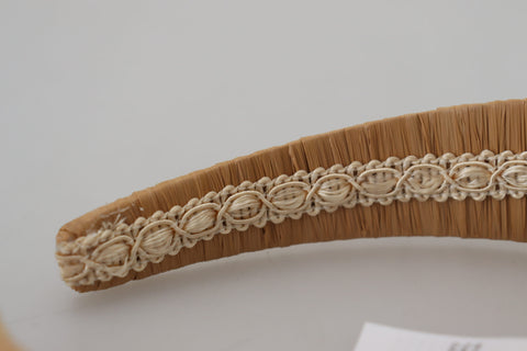 Dolce & Gabbana Exquisite Beige Viscose Diadem Headband - Retail Flare