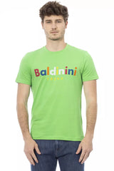 Baldinini Trend Green Cotton Men T-Shirt - Retail Flare
