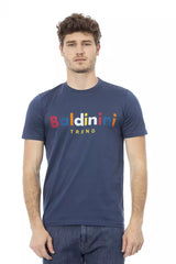 Baldinini Trend Blue Cotton Men T-Shirt - Retail Flare