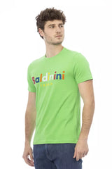 Baldinini Trend Green Cotton Men T-Shirt - Retail Flare