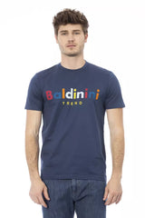Baldinini Trend Blue Cotton Men T-Shirt - Retail Flare