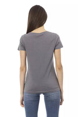 Trussardi Action Gray Cotton Women T-Shirt - Retail Flare