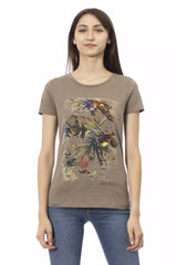 Trussardi Action Brown Cotton Women T-Shirt - Retail Flare