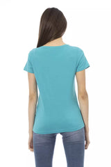 Trussardi Action Light Blue Cotton Women T-Shirt - Retail Flare