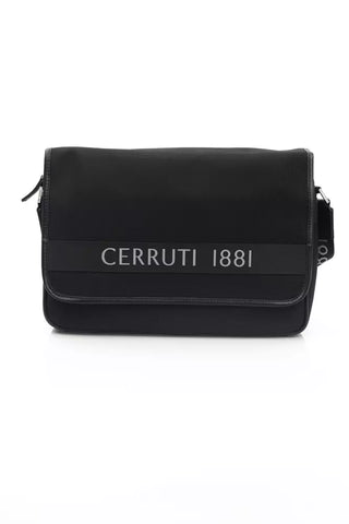 Cerruti 1881 Black Leather Men Messenger Bag - Retail Flare