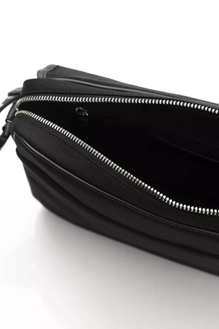 Cerruti 1881 Black Leather Men Messenger Bag - Retail Flare