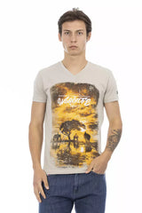 Trussardi Action Beige Cotton Men T-Shirt - Retail Flare