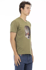 Trussardi Action Green Cotton Mens T-Shirt - Retail Flare