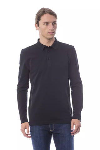 Verri Black Cotton Men's Polo Shirt Long Sleeve - Retail Flare