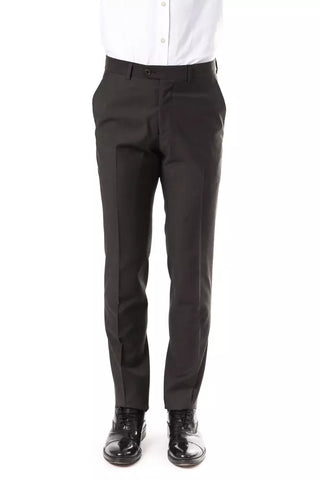 Uominitaliani Gray Wool Men's Suit Pant - Retail Flare