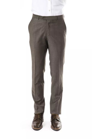 Uominitaliani Gray Wool Mens Pants - Retail Flare