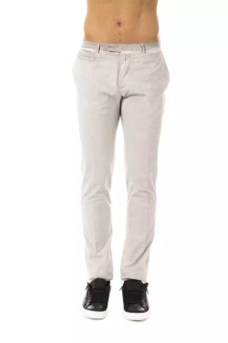 Uominitaliani Gray Cotton Men Casual Pant - Retail Flare