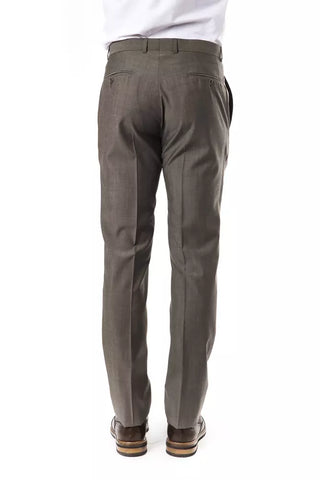Uominitaliani Gray Wool Mens Pants - Retail Flare