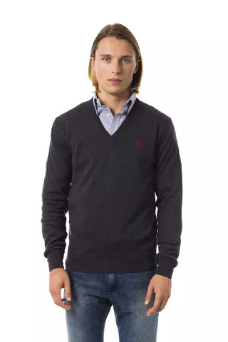 Uominitaliani Gray Merino Wool Men Sweater - Retail Flare