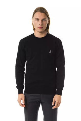 Uominitaliani Black Merino Wool Men Sweater - Retail Flare