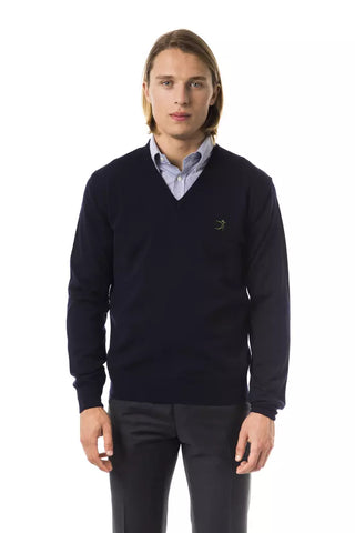 Uominitaliani Blue Merino Wool Men Sweater - Retail Flare