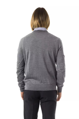 Uominitaliani Gray Merino Wool Men Sweater - Retail Flare