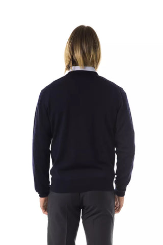 Uominitaliani Blue Merino Wool Men Sweater - Retail Flare