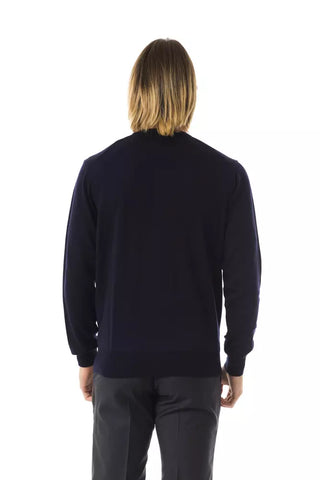 Uominitaliani Blue Merino Wool Men Sweater - Retail Flare