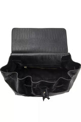 Pompei Donatella Black Leather Women Handbag - Retail Flare