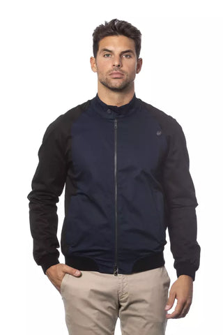 Verri Blue Cotton Men Bomber Jacket - Retail Flare