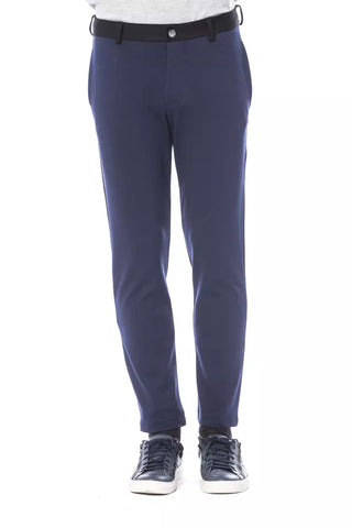 Verri Blue Viscose Men Pant - Retail Flare