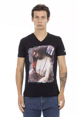 Trussardi Action Black Cotton Men T-Shirt - Retail Flare