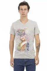 Trussardi Action Gray Cotton Men T-Shirt - Retail Flare