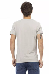 Trussardi Action Gray Cotton Men T-Shirt - Retail Flare