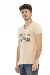 Trussardi Action Beige Cotton Men T-Shirt - Retail Flare