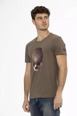 Trussardi Action Brown Cotton Men T-Shirt - Retail Flare