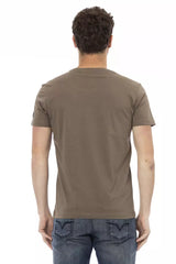 Trussardi Action Brown Cotton Men T-Shirt - Retail Flare