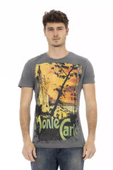 Trussardi Action Gray Cotton Men T-Shirt - Retail Flare