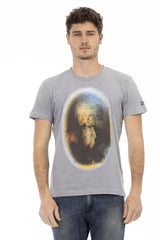 Trussardi Action Gray Cotton Men T-Shirt - Retail Flare