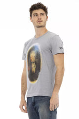 Trussardi Action Gray Cotton Men T-Shirt - Retail Flare