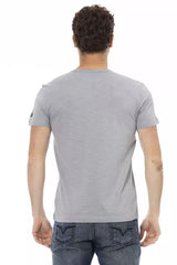 Trussardi Action Gray Cotton Men T-Shirt - Retail Flare