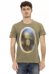 Trussardi Action Green Cotton Men T-Shirt - Retail Flare
