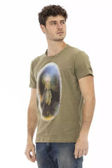 Trussardi Action Green Cotton Men T-Shirt - Retail Flare