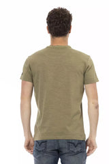 Trussardi Action Green Cotton Men T-Shirt - Retail Flare