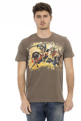 Trussardi Action Brown Cotton Men T-Shirt - Retail Flare