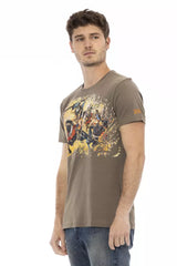Trussardi Action Brown Cotton Men T-Shirt - Retail Flare