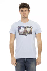 Trussardi Action Light Blue Cotton Men T-Shirt - Retail Flare