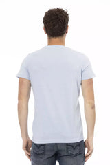 Trussardi Action Light Blue Cotton Men T-Shirt - Retail Flare