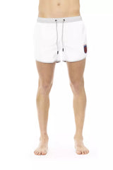 Bikkembergs White Polyester Men Swim Short - Retail Flare
