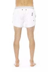 Bikkembergs White Polyester Men Swim Short - Retail Flare