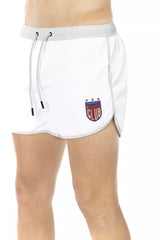 Bikkembergs White Polyester Men Swim Short - Retail Flare