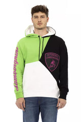 Automobili Lamborghini White Cotton Men's Sweater Hoodie - Retail Flare