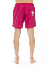 Bikkembergs Fuchsia Polyester Men Swim Short - Retail Flare