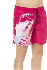 Bikkembergs Fuchsia Polyester Men Swim Short - Retail Flare